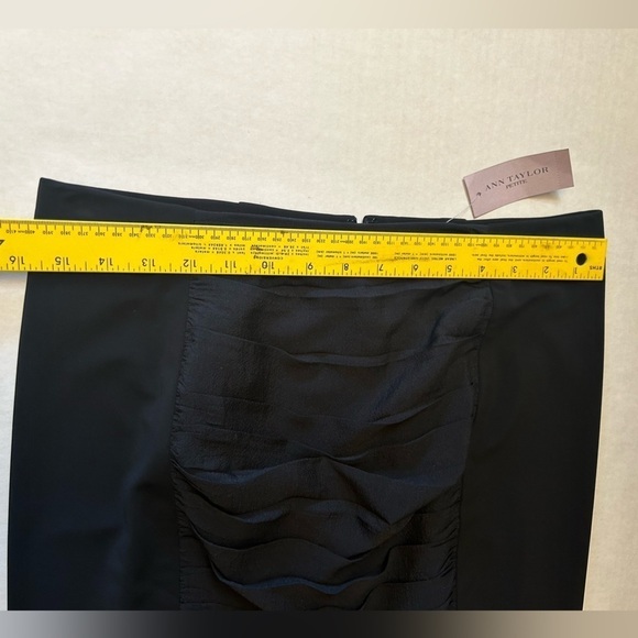 Ann Taylor black lined pencil draped below the knee midi skirt NWT Sz-6P L3 - Picture 7 of 8